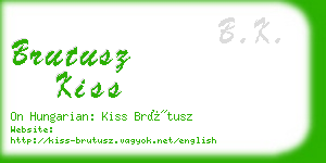 brutusz kiss business card